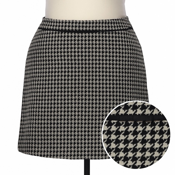 Apostrophe Dresses & Skirts - APOSTROPHE Wool-Blend Houndstooth Skirt Midi Lined Black Cream Plus Size 24W NWT